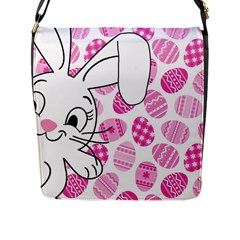 Easter Bunny  Flap Messenger Bag (l)  by Valentinaart