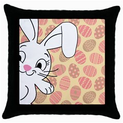 Easter Bunny  Throw Pillow Case (black) by Valentinaart