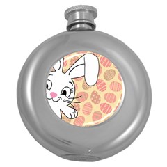 Easter Bunny  Round Hip Flask (5 Oz) by Valentinaart