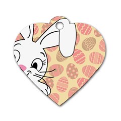 Easter Bunny  Dog Tag Heart (one Side) by Valentinaart