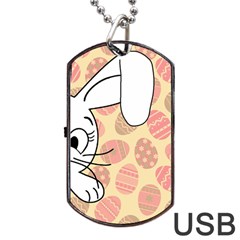 Easter Bunny  Dog Tag Usb Flash (one Side) by Valentinaart