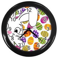 Easter bunny  Wall Clocks (Black)