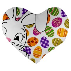 Easter bunny  Large 19  Premium Heart Shape Cushions