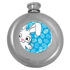 Easter Bunny  Round Hip Flask (5 Oz) by Valentinaart