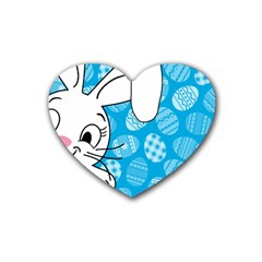 Easter Bunny  Rubber Coaster (heart)  by Valentinaart