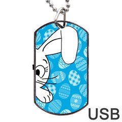 Easter Bunny  Dog Tag Usb Flash (one Side) by Valentinaart