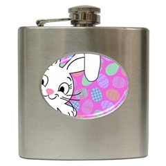 Easter Bunny  Hip Flask (6 Oz) by Valentinaart