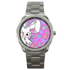 Easter Bunny  Sport Metal Watch by Valentinaart