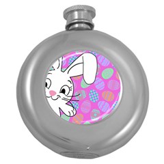 Easter Bunny  Round Hip Flask (5 Oz) by Valentinaart