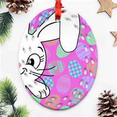 Easter Bunny  Ornament (oval Filigree)