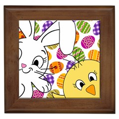 Easter Bunny And Chick  Framed Tiles by Valentinaart