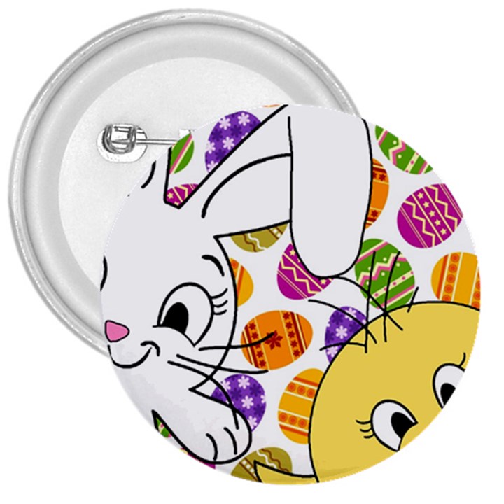 Easter bunny and chick  3  Buttons