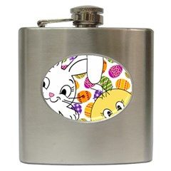 Easter Bunny And Chick  Hip Flask (6 Oz) by Valentinaart