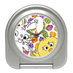 Easter Bunny And Chick  Travel Alarm Clocks by Valentinaart