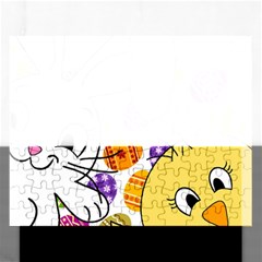 Easter Bunny And Chick  Rectangular Jigsaw Puzzl by Valentinaart