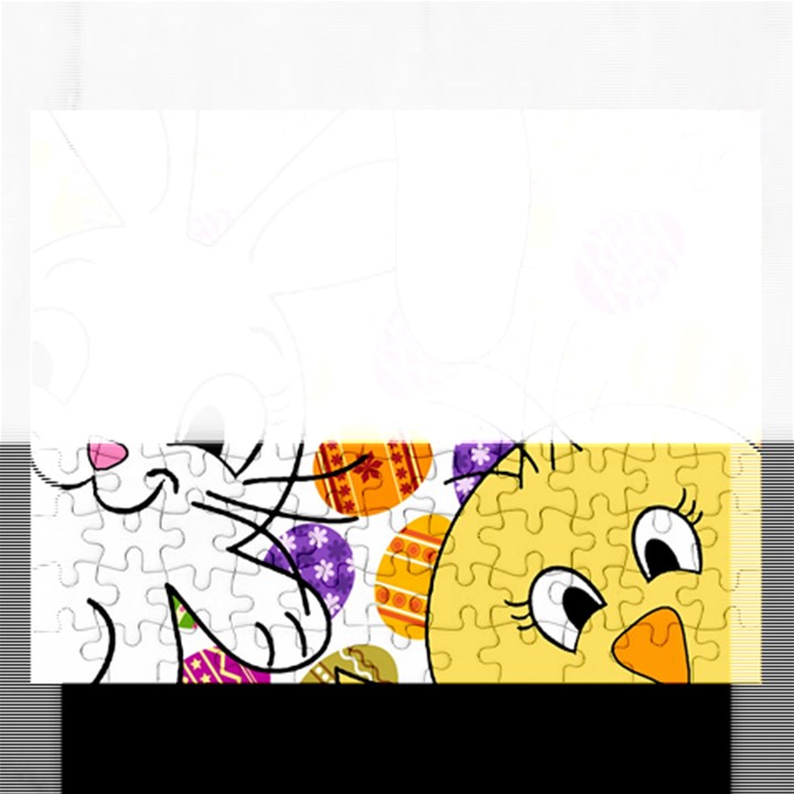 Easter bunny and chick  Rectangular Jigsaw Puzzl