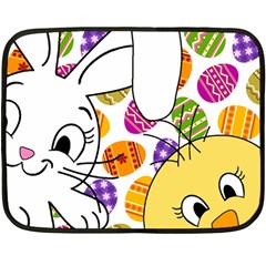 Easter Bunny And Chick  Fleece Blanket (mini) by Valentinaart