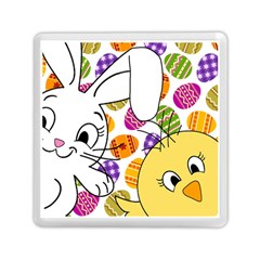 Easter Bunny And Chick  Memory Card Reader (square)  by Valentinaart