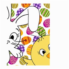 Easter Bunny And Chick  Small Garden Flag (two Sides) by Valentinaart