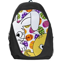 Easter Bunny And Chick  Backpack Bag by Valentinaart