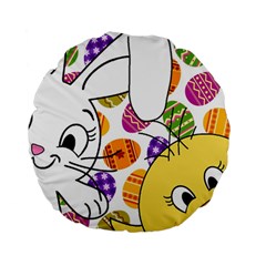 Easter Bunny And Chick  Standard 15  Premium Round Cushions