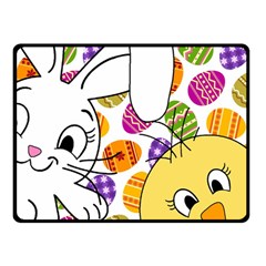 Easter Bunny And Chick  Double Sided Fleece Blanket (small)  by Valentinaart