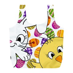 Easter Bunny And Chick  Full Print Recycle Bags (l)  by Valentinaart