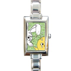 Easter Bunny And Chick  Rectangle Italian Charm Watch by Valentinaart