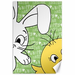 Easter Bunny And Chick  Canvas 20  X 30   by Valentinaart