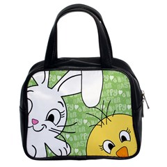 Easter Bunny And Chick  Classic Handbags (2 Sides) by Valentinaart