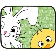 Easter Bunny And Chick  Fleece Blanket (mini) by Valentinaart