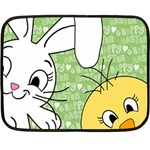 Easter bunny and chick  Double Sided Fleece Blanket (Mini)  35 x27  Blanket Front