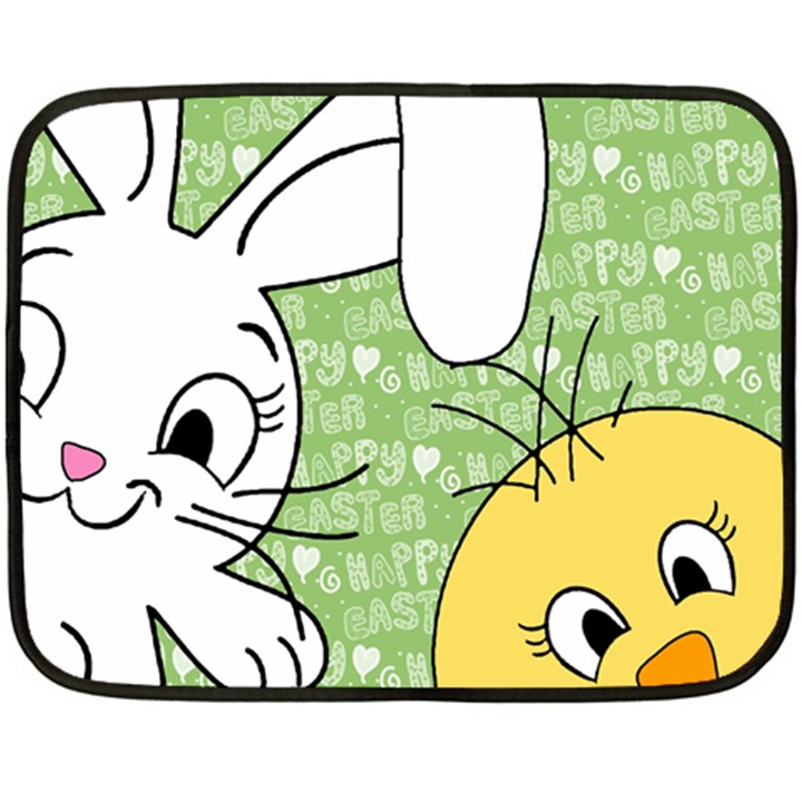 Easter bunny and chick  Double Sided Fleece Blanket (Mini) 