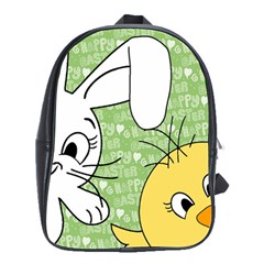 Easter Bunny And Chick  School Bags(large)  by Valentinaart