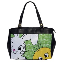 Easter Bunny And Chick  Office Handbags by Valentinaart