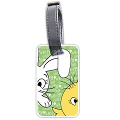 Easter Bunny And Chick  Luggage Tags (one Side)  by Valentinaart