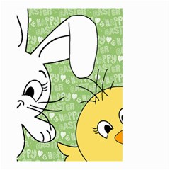 Easter Bunny And Chick  Small Garden Flag (two Sides) by Valentinaart