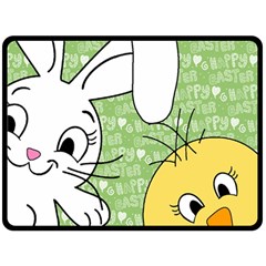 Easter Bunny And Chick  Double Sided Fleece Blanket (large)  by Valentinaart