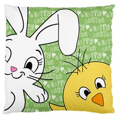 Easter Bunny And Chick  Standard Flano Cushion Case (one Side) by Valentinaart