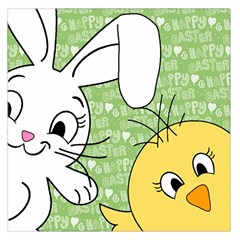 Easter Bunny And Chick  Large Satin Scarf (square)