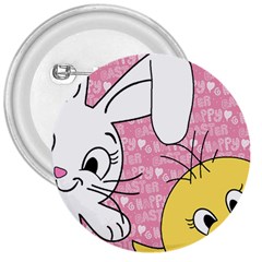 Easter Bunny And Chick  3  Buttons by Valentinaart