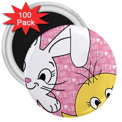 Easter Bunny And Chick  3  Magnets (100 Pack) by Valentinaart