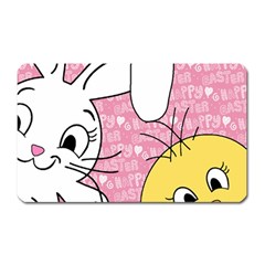 Easter Bunny And Chick  Magnet (rectangular) by Valentinaart