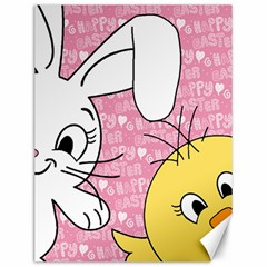 Easter Bunny And Chick  Canvas 12  X 16   by Valentinaart