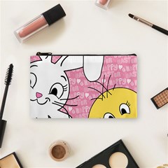 Easter Bunny And Chick  Cosmetic Bag (small)  by Valentinaart