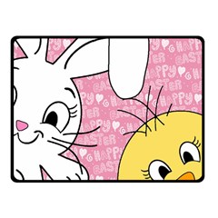 Easter Bunny And Chick  Fleece Blanket (small) by Valentinaart