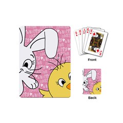 Easter Bunny And Chick  Playing Cards (mini)  by Valentinaart