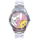 Easter bunny and chick  Stainless Steel Analogue Watch Front