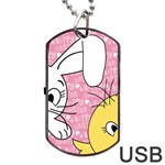 Easter bunny and chick  Dog Tag USB Flash (Two Sides) Front