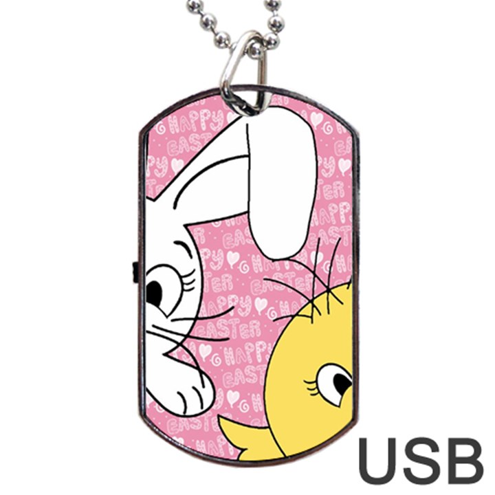 Easter bunny and chick  Dog Tag USB Flash (Two Sides)